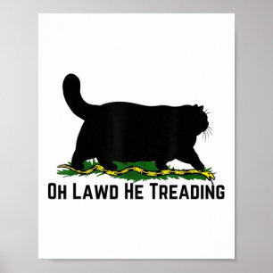 Oh Lawd He Treading Vote Harris Waltz 2024 Kamala  Poster