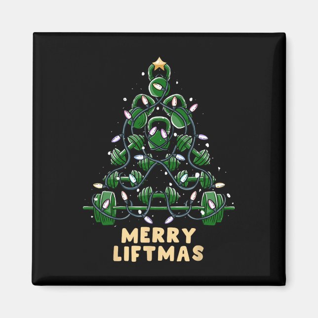 Oh Liftmas Tree Kettlebell Gym Ugly Christmas   Magnet (Front)