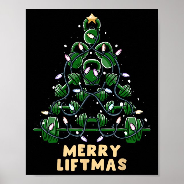 Oh Liftmas Tree Kettlebell Gym Ugly Christmas  Poster (Front)