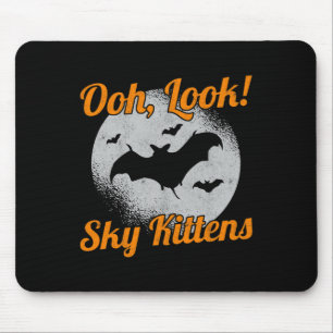 Oh Look Sky Kittens Bat Halloween Bats Mouse Pad