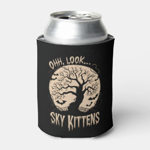 Oh Look Sky Kittens Halloween Funny Bats Lover Can Cooler