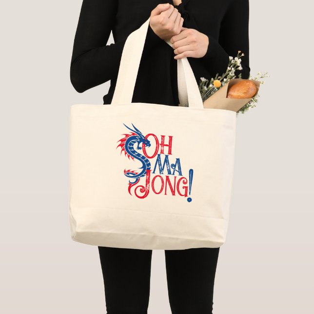 Oh Mah Jong! | Mah-Jongg Large Tote Bag (Front (Product))
