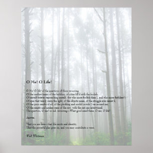Oh Me! Oh Life! Walt Whitman Poem Wooded Path 1 Poster