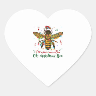 Oh Merry Christmas Bee Gifts Heart Sticker