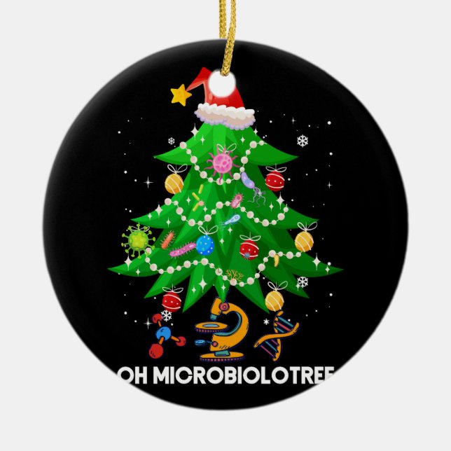 Oh Microbiolotree Microbiologist Christmas Tree Mi Ceramic Tree Decoration (Front)