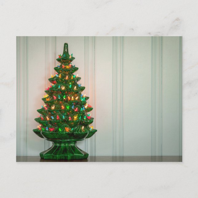Oh Mid-Century Modern Christmas Tree! Holiday Postcard (Front)