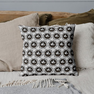 Oh My Coffee Funny Cat Light Grey Cushion