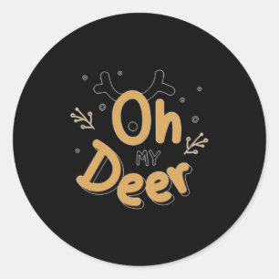 Oh My Deer Classic Round Sticker