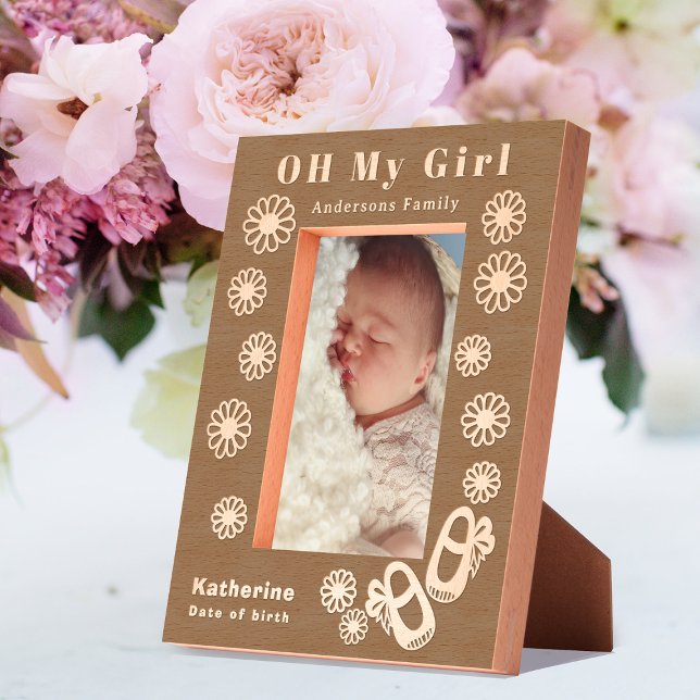 Oh My Girl Baby  Etched Frames (Oh My Girl  Wood Etched Personalized Frame.)