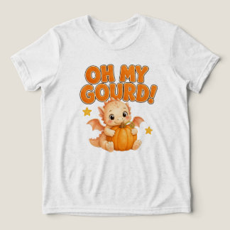 Oh My Gourd Cute Pumpkin Dragon Kids Halloween Tri-Blend Shirt