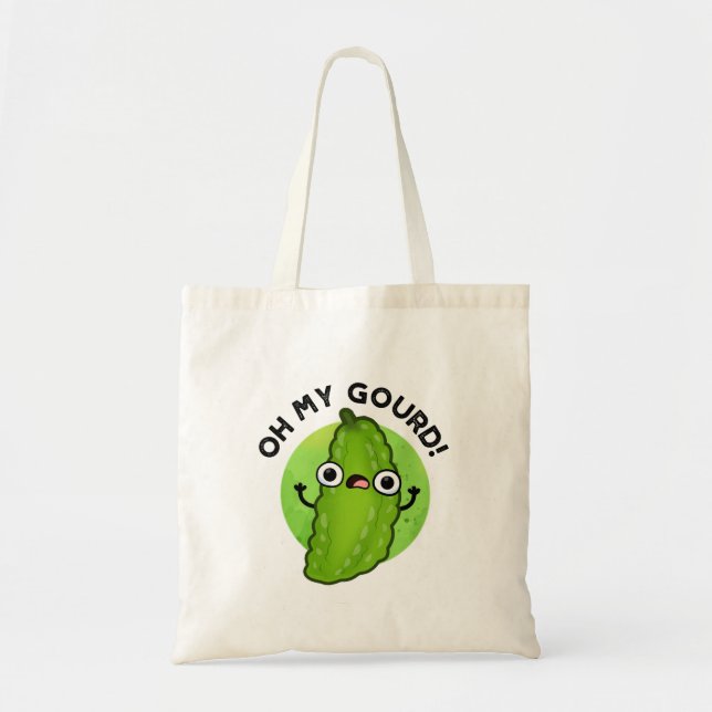 Oh My Gourd Cute Veggie Pun Tote Bag (Front)