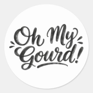 Oh My Gourd Halloween Humour   Modern Funny Pun Classic Round Sticker
