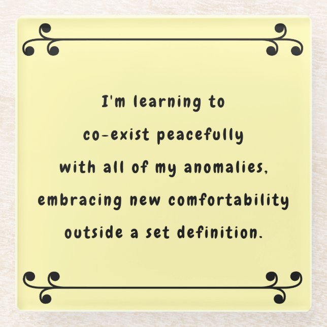 Oh My Mantra Glass Coaster (Front)