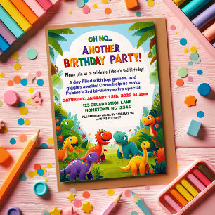 Oh No! Another Dinosaur Themed Birthday Party  Invitation