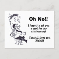 Oh No I Forgot Our Anniversary Postcard