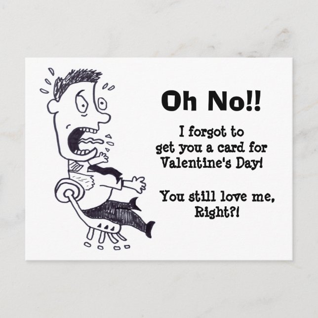 Oh No I Forgot Your Valentine Postcard (Front)