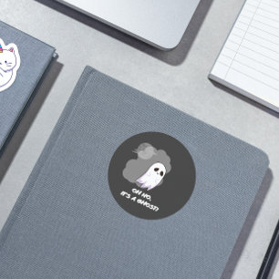 Oh no, it's a ghost! Cute funny black Halloween Classic Round Sticker