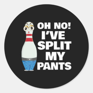 Oh No I've Split My Pants Bowling  Classic Round Sticker
