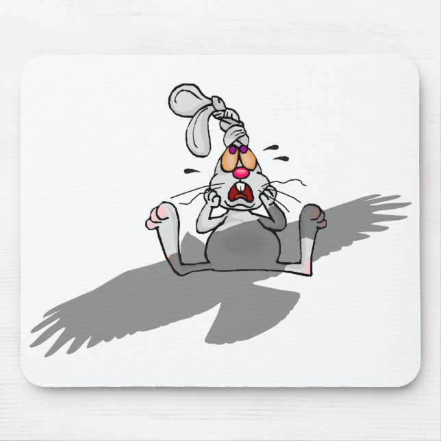 Oh No! Rabbit Cartoon Mouse Pad (Front)