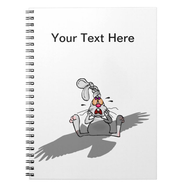 Oh No! Rabbit Cartoon Spiral Notebook (Front)