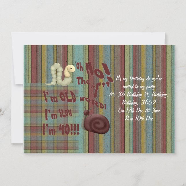 Oh No The "F" Word Invitation (Front)