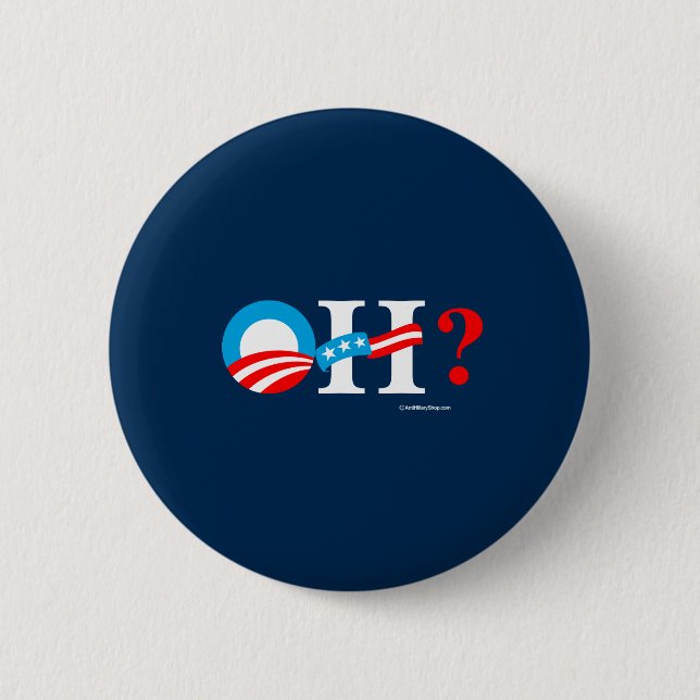 OH - Obama then Hillary - Anti Hillary png white - 6 Cm Round Badge (Front)