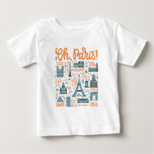 Oh, Paris!   Town Typography Baby T-Shirt