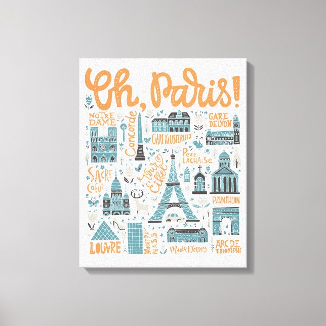 Oh, Paris! | Town Typography Canvas Print (Front)