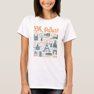 Oh, Paris! Town Typography T-Shirt