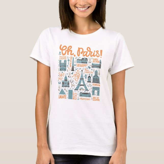 Oh, Paris! | Town Typography T-Shirt (Front)
