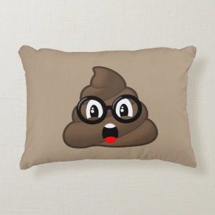 Oh Poop Emoji w/Glasses Decorative Cushion