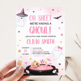 Oh Sheet Ghoul Halloween Baby Shower Invitation