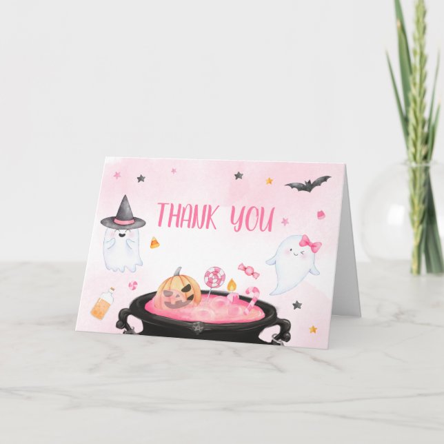 Oh Sheet Ghoul Halloween Baby Shower Thank You Card (Front)