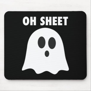 Oh Sheet - Humourous Halloween Ghost Pun Oh Mens  Mouse Pad