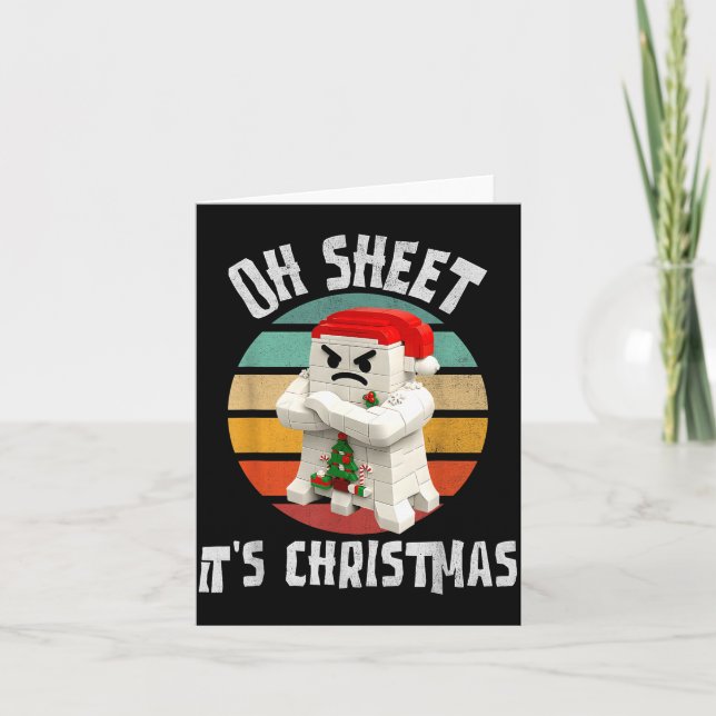 Oh Sheet It's Christmas Funny Mpy Ghost Design  Card (Front)