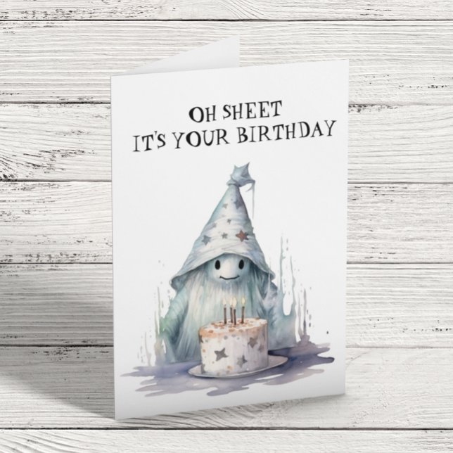 Oh Sheet It's Your Birthday Ghost Halloween Card (Creator Uploaded)