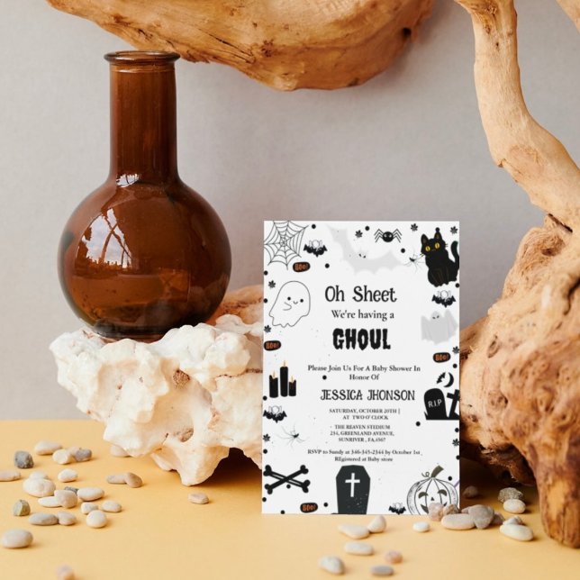 Oh Sheet we having a ghoul halloween baby shower Invitation (Creator Uploaded)