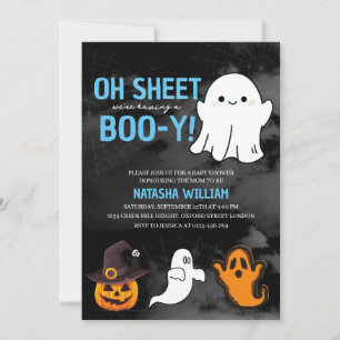 Oh Sheet we're having a Boo-y Boy Halloween  Invitation