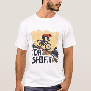 Oh Shift Mountain Biking Funny Cycling Vintage Bik T-Shirt