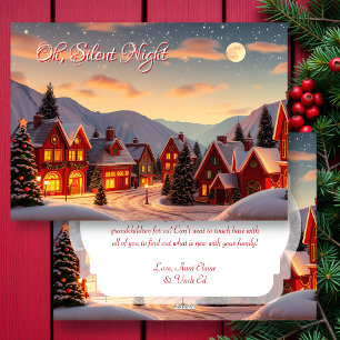 Oh, Silent Night Christmas Town Holiday Card