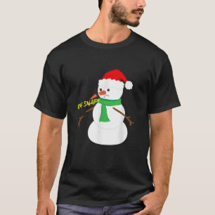 Oh Snap Broken Nose Arm Snowman Christmas T Shirt