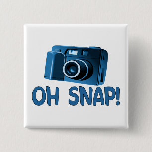 Oh Snap Camera 15 Cm Square Badge