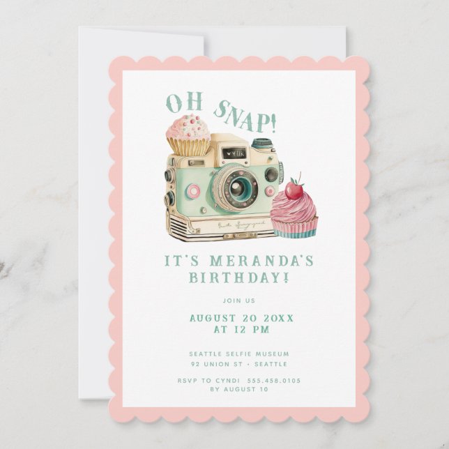 Oh Snap | Camera Birthday Invitation (Front)
