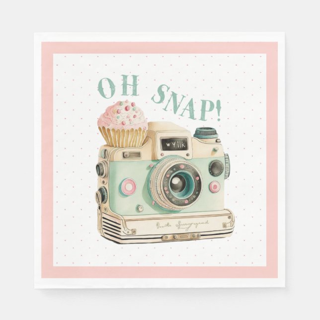 Oh Snap | Camera Birthday Napkin (Front)