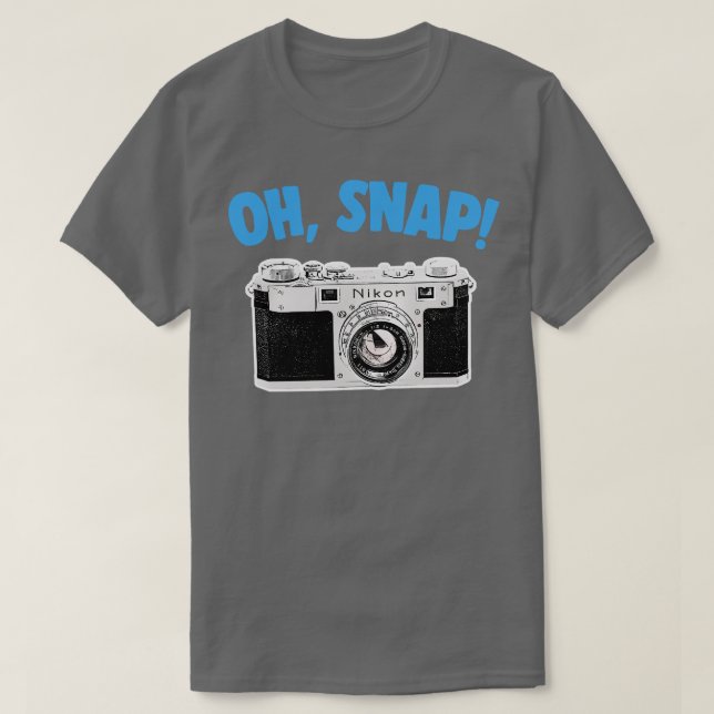 Oh Snap Camera Geek Gift Design T-Shirt (Design Front)