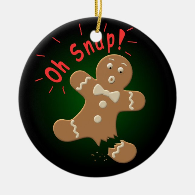 Oh Snap Ceramic Tree Decoration (Front)