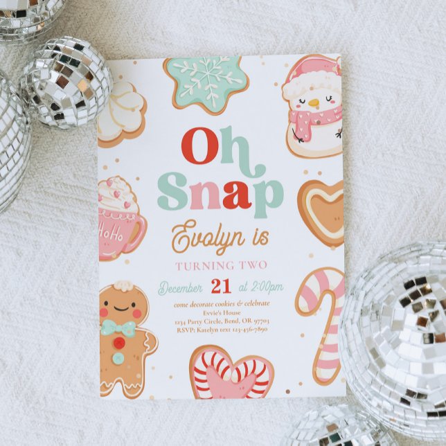 Oh Snap Christmas Cookie Birthday Invitation (Creator Uploaded)