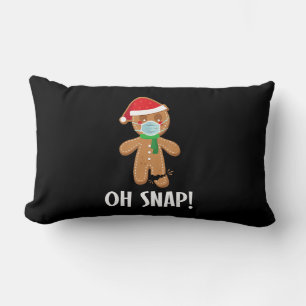 Oh snap   christmas gingerbread man mask gift lumbar cushion