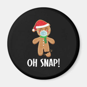 Oh snap christmas gingerbread man mask gift magnet
