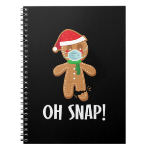 Oh snap christmas gingerbread man mask gift notebook